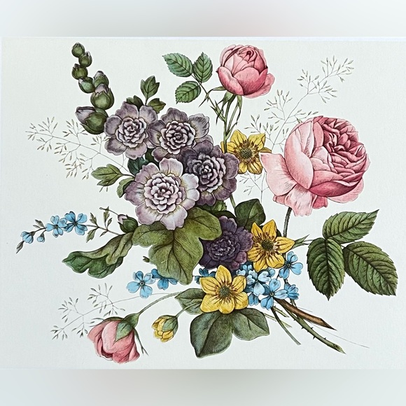 Vtg PIMPERNEL “5 Floral Spray” Set of 4 Traditional Cork-Backed Place Mats. - Picture 6 of 11